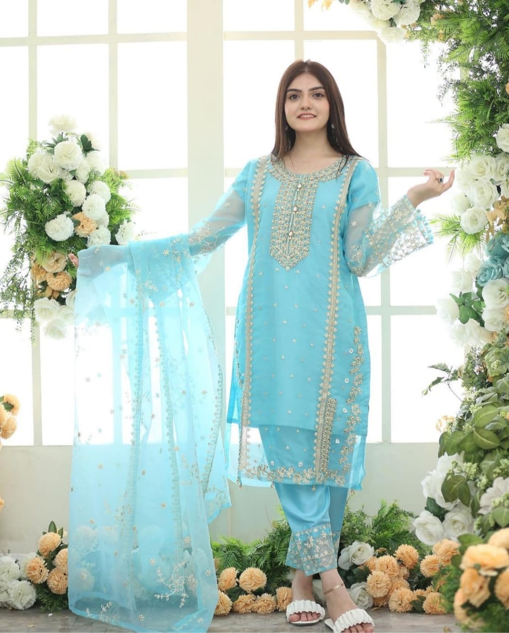 TEHZEEB - Elegant Organza 3PC