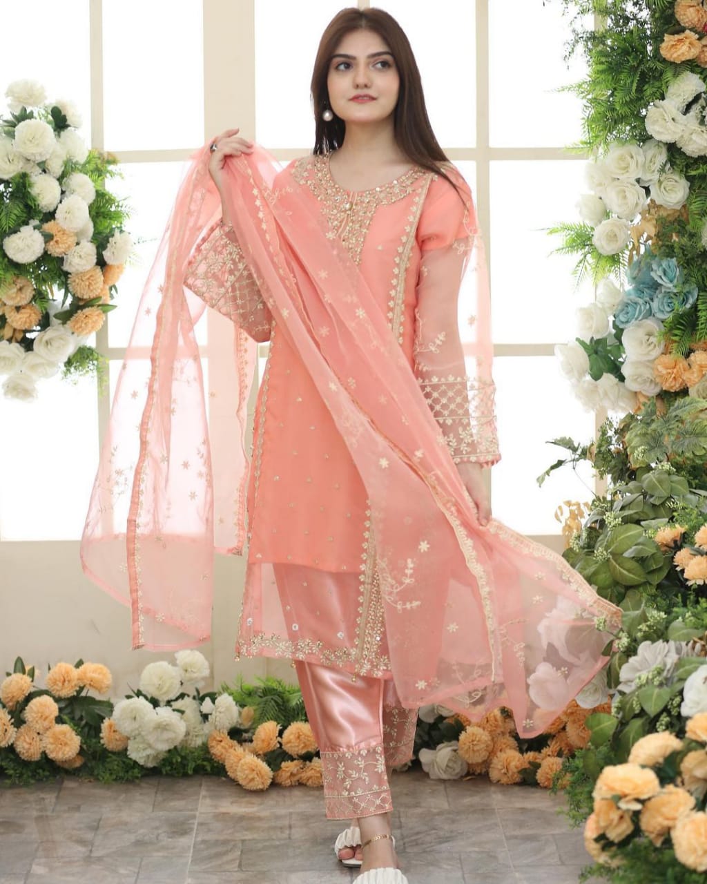 TEHZEEB - Elegant Organza 3PC