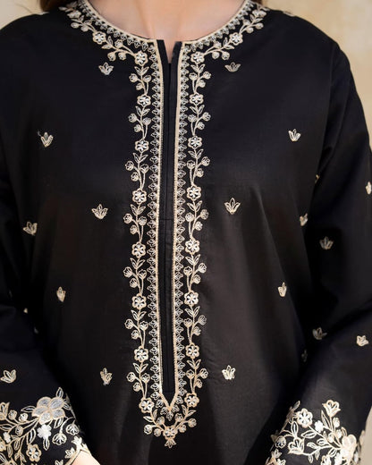 HOCK – Black Embroidered Long Length 2PC
