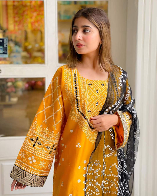 CHUNRI – Silk Premium 3PC Embroidered Set