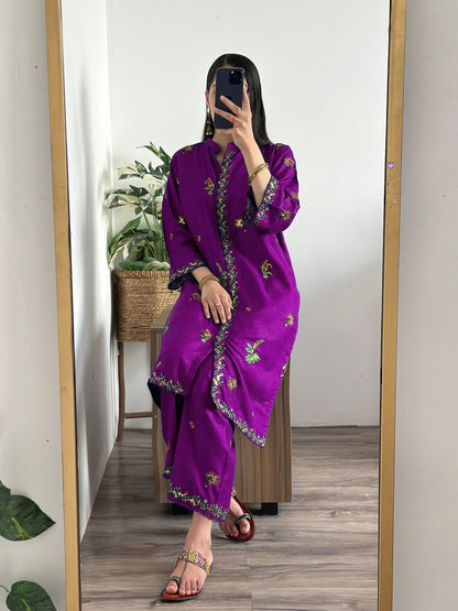 AAIRA SEQUENCE EMBROIDERY FRONT CUT 2PC