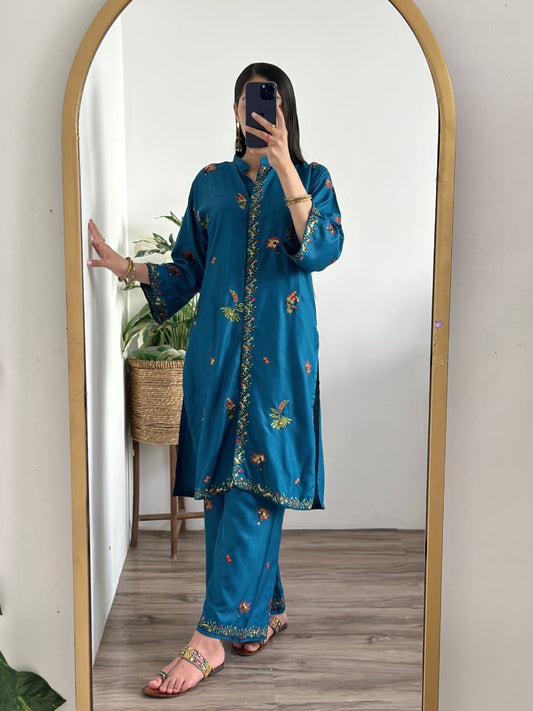 AAIRA SEQUENCE EMBROIDERY FRONT CUT 2PC